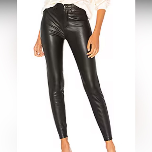 Free People Pants - Free People Vegan Leather High Rise Long & Lean Pants Black Size 30 L2